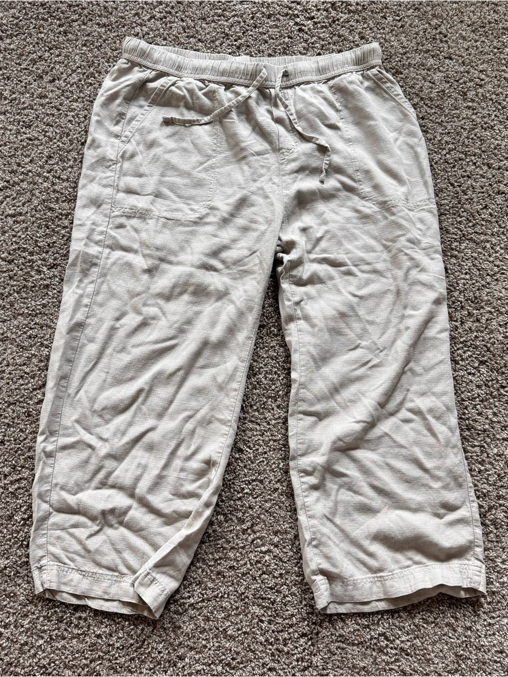 Splendid‎ Women’s Khaki Drawstring Linen Pants